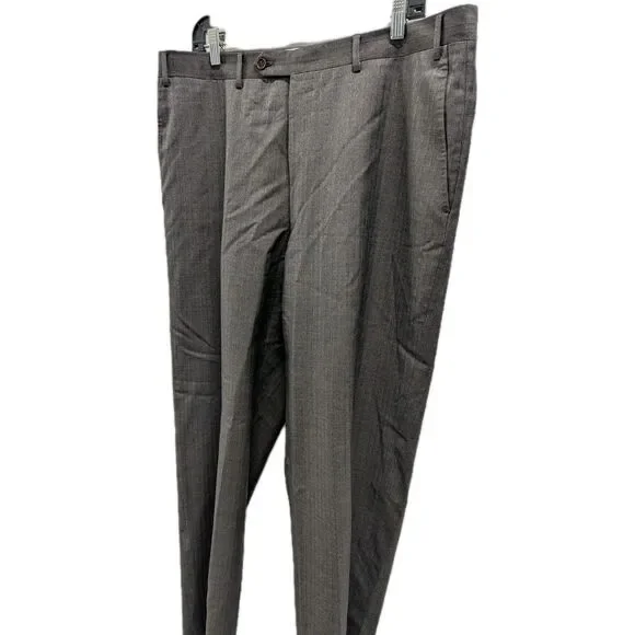 Canali Suit IT 56L 38 Grey Wool 2 Piece Windowpane Check Suit Eclectic Grandpa